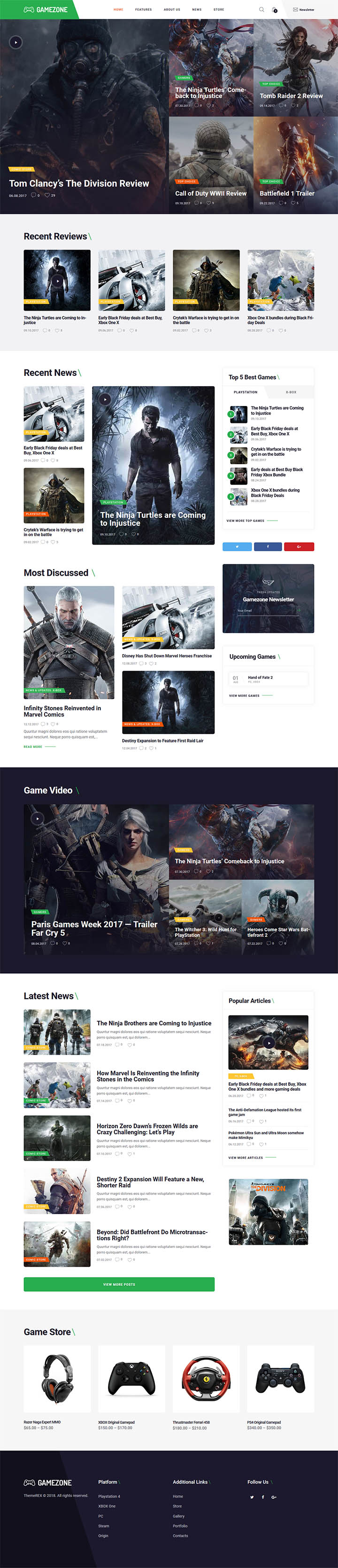 WordPress шаблон ThemeForest Gamezone