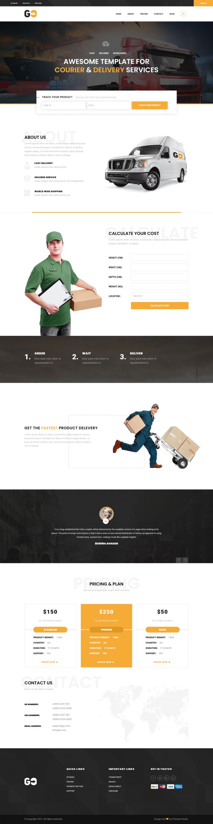 WordPress шаблон ThemeForest GO Courier