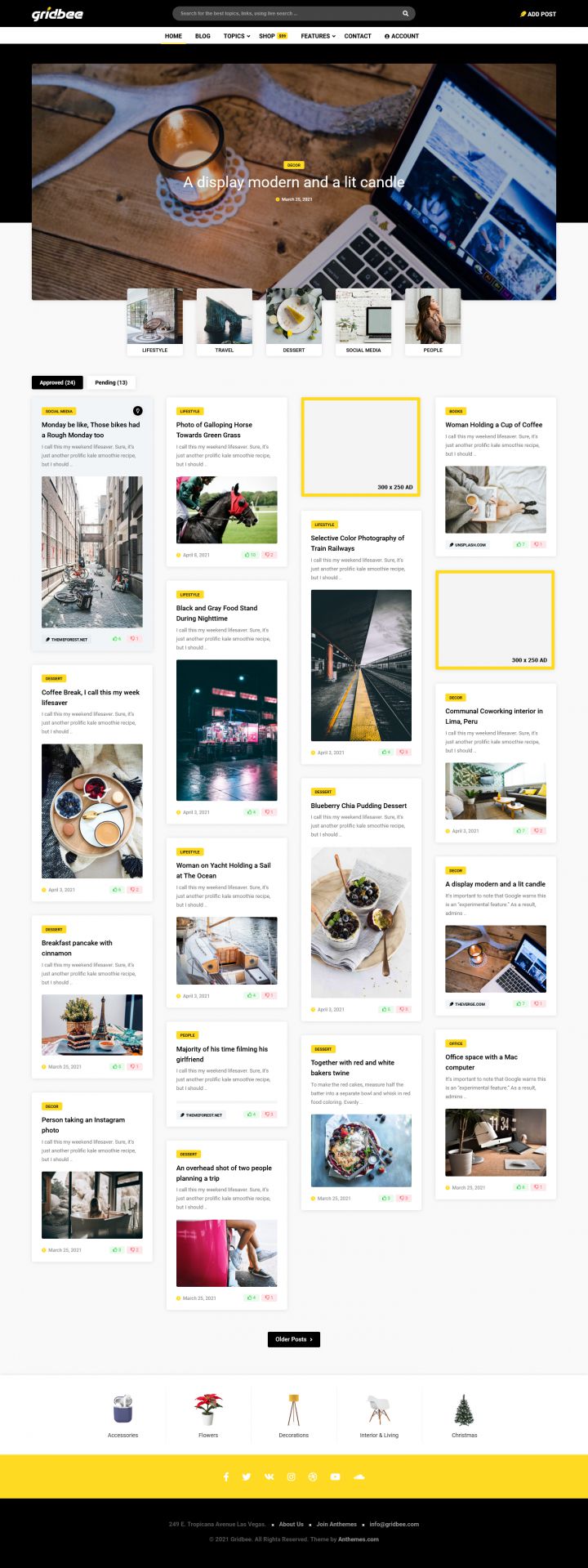 WordPress шаблон ThemeForest Gridbee