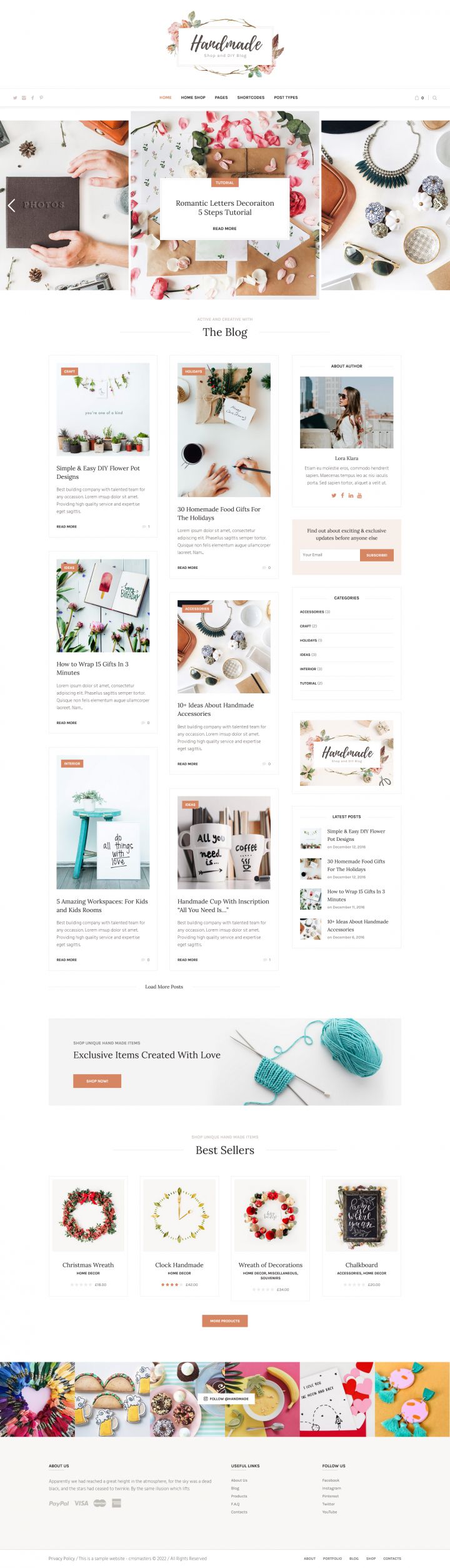 WordPress шаблон ThemeForest Handmade Shop