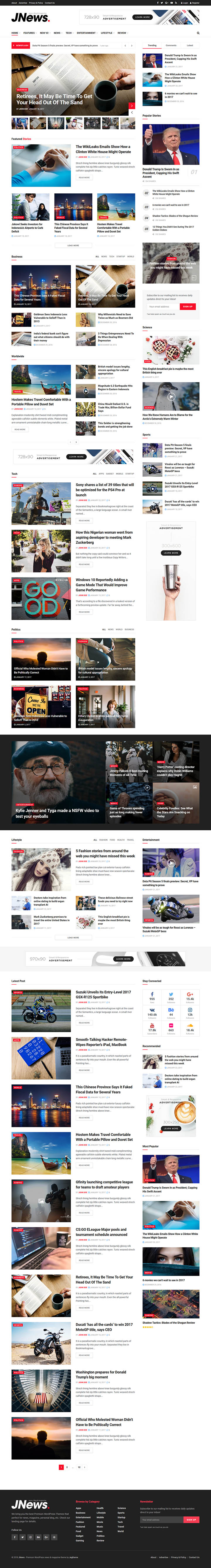 WordPress шаблон ThemeForest JNews