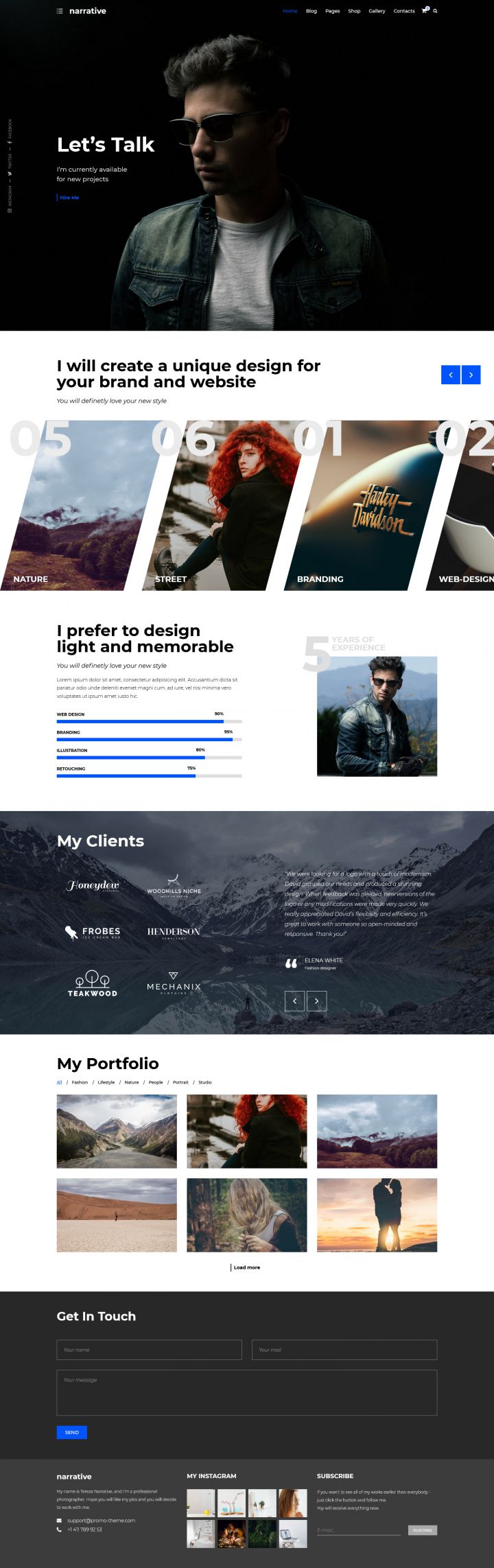 WordPress шаблон ThemeForest Narrative