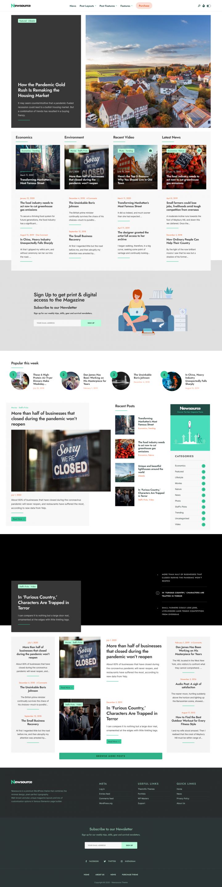 WordPress шаблон ThemeForest Newsource