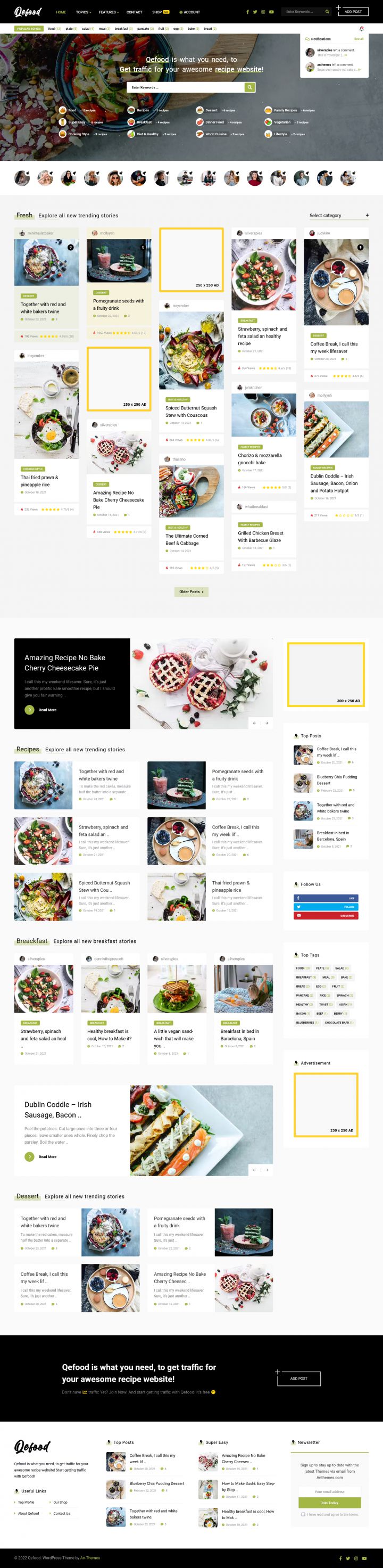 WordPress шаблон ThemeForest Qefood