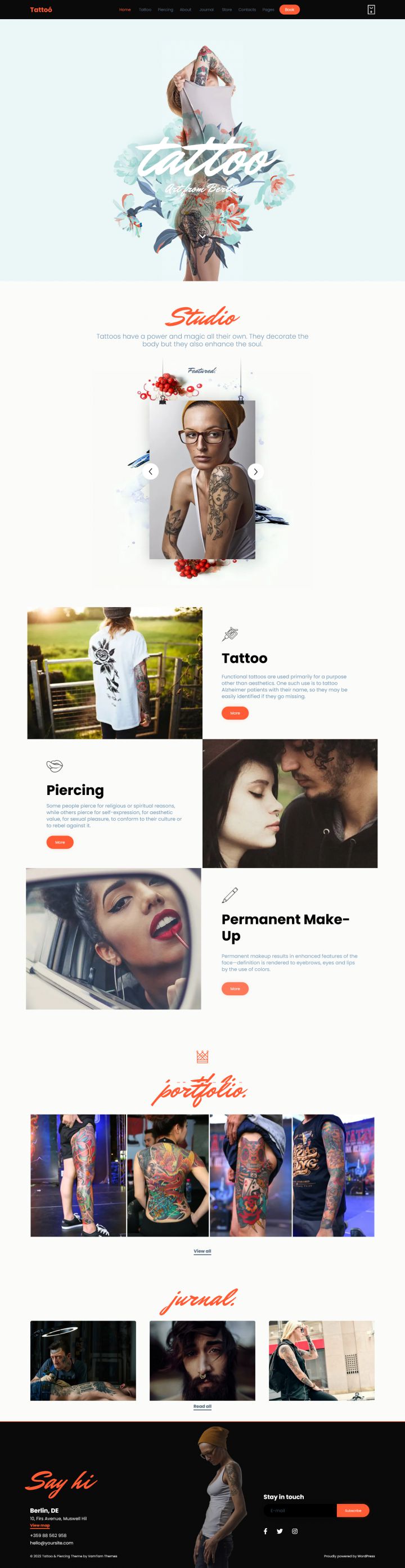 WordPress шаблон ThemeForest Tattoo