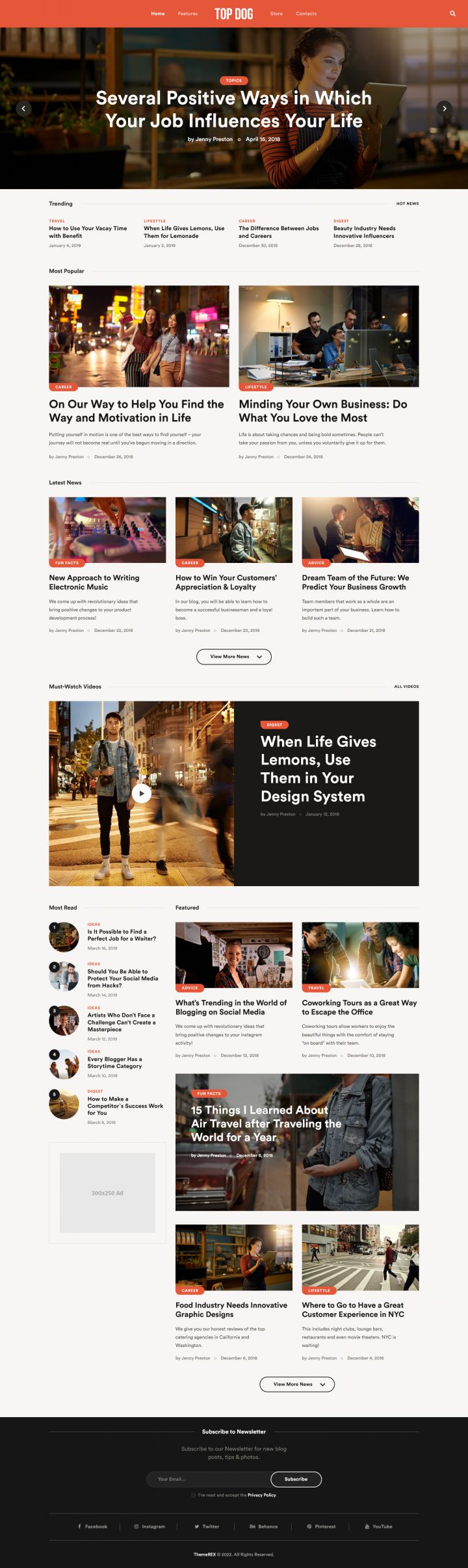 Шаблон ThemeForest Top Dog WordPress шаблон ThemeForest Top Dog