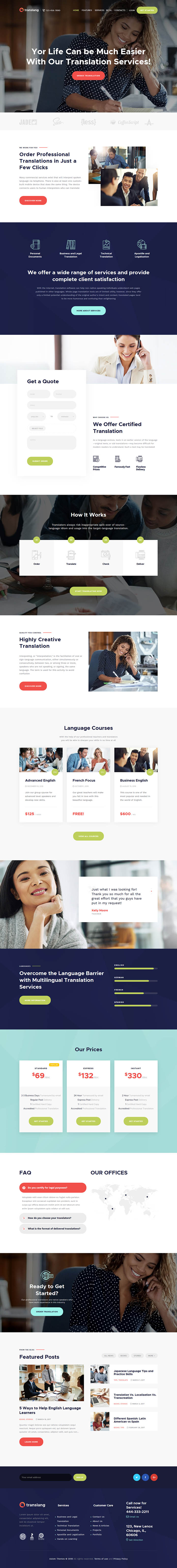 WordPress шаблон ThemeForest Translang