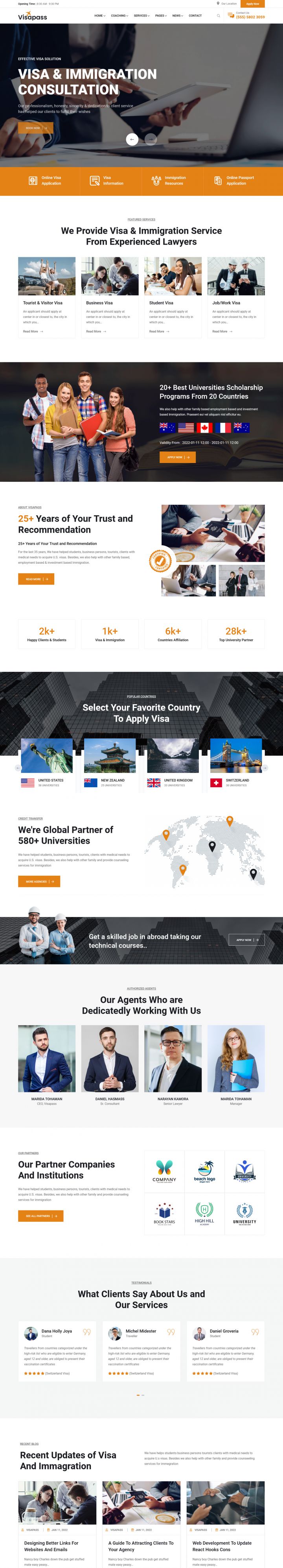 WordPress шаблон ThemeForest Visapass