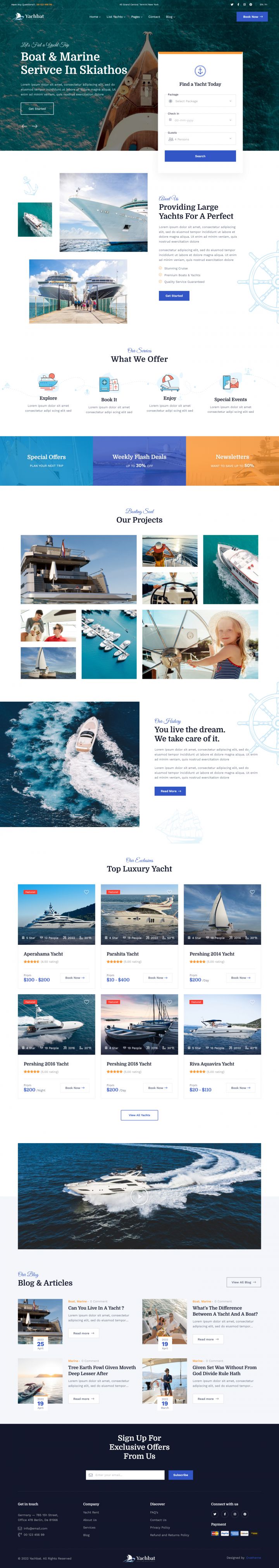 WordPress шаблон ThemeForest Yachbat