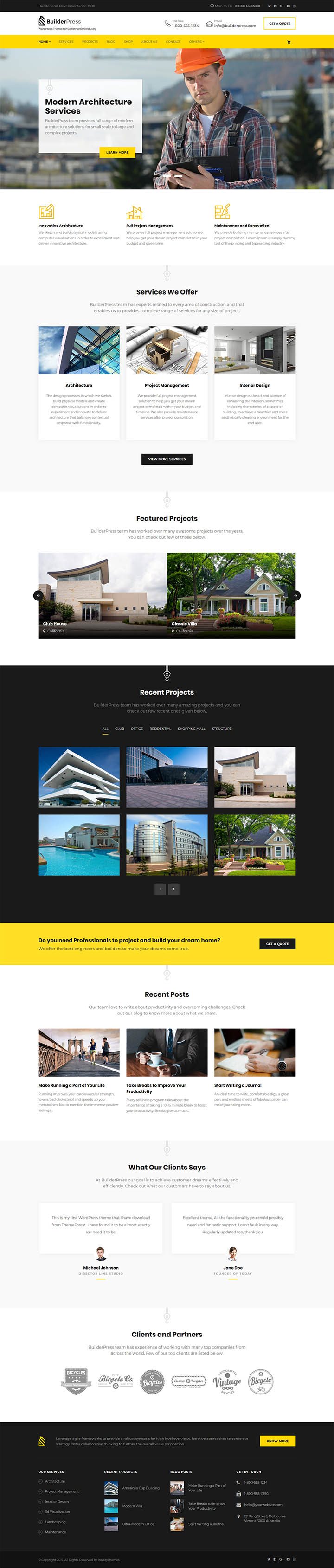 WordPress шаблон ThemeForest BuilderPress