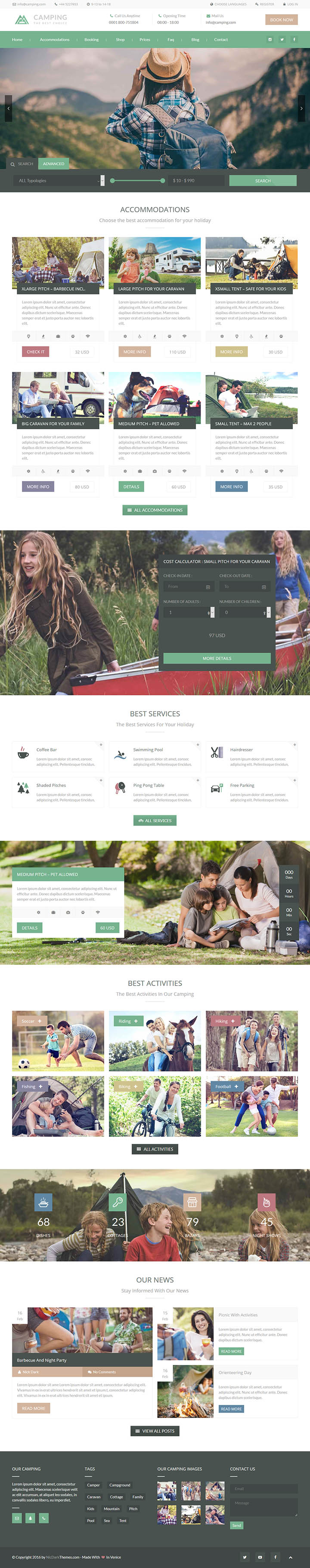 WordPress шаблон ThemeForest Camping