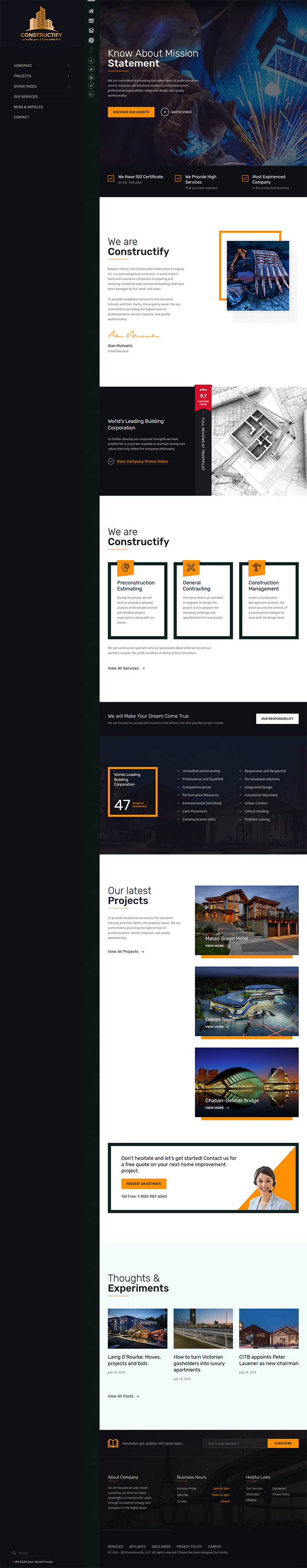 WordPress шаблон ThemeForest Constructify