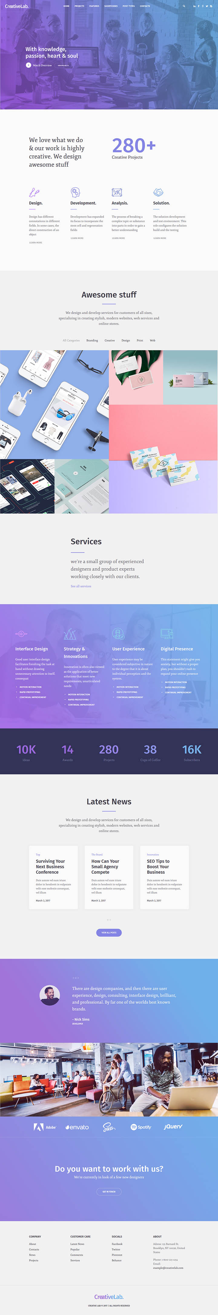 WordPress шаблон ThemeForest Creative Lab