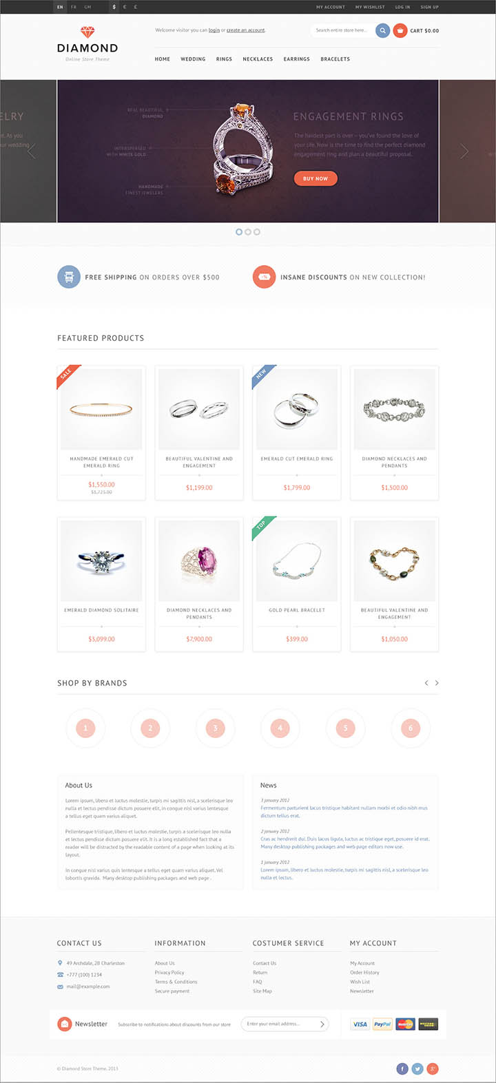 WordPress шаблон ThemeForest Diamond