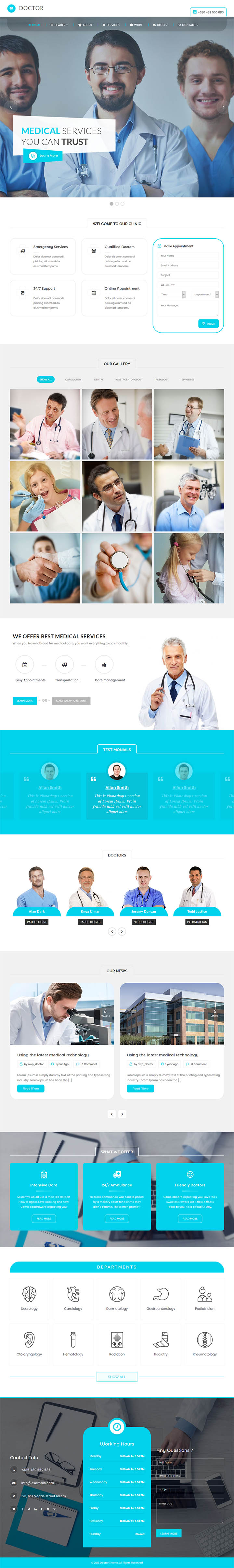 WordPress шаблон ThemeForest Doctor