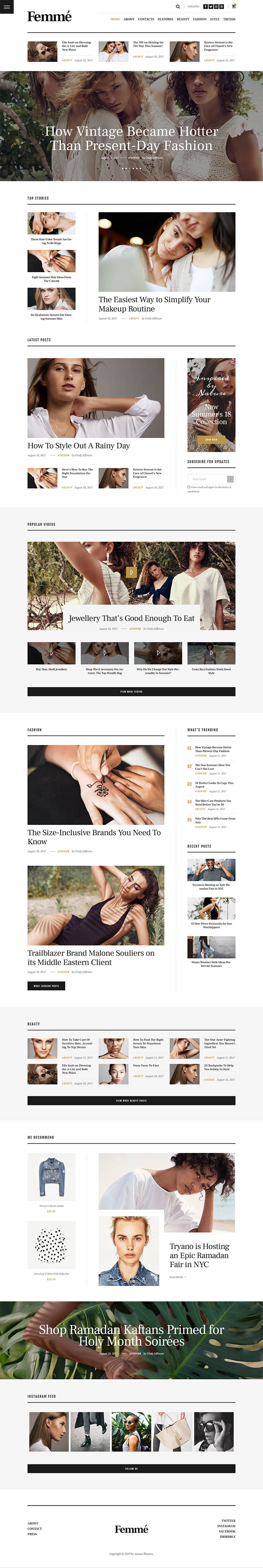 WordPress шаблон ThemeForest Femme