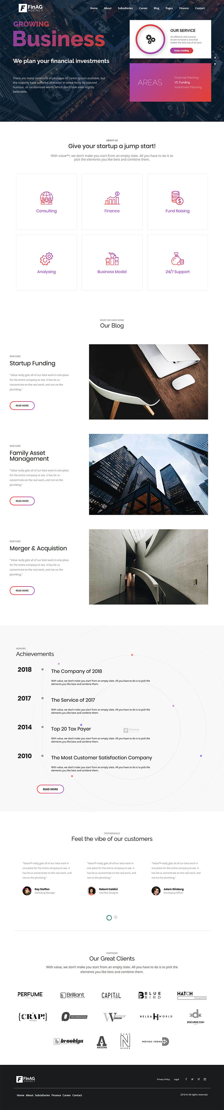 WordPress шаблон ThemeForest Finag