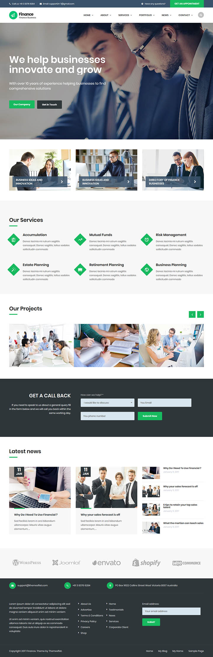 WordPress шаблон ThemeForest Finance