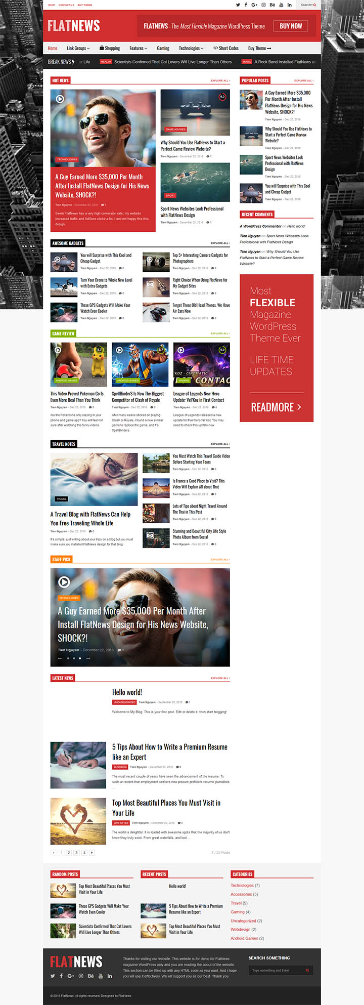 WordPress шаблон ThemeForest FlatNews