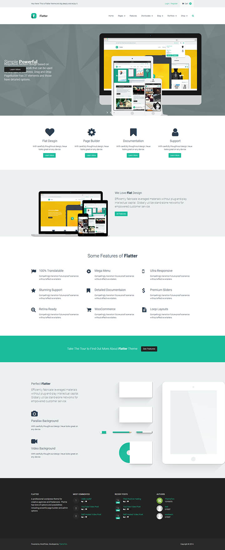 WordPress шаблон ThemeForest Flatter