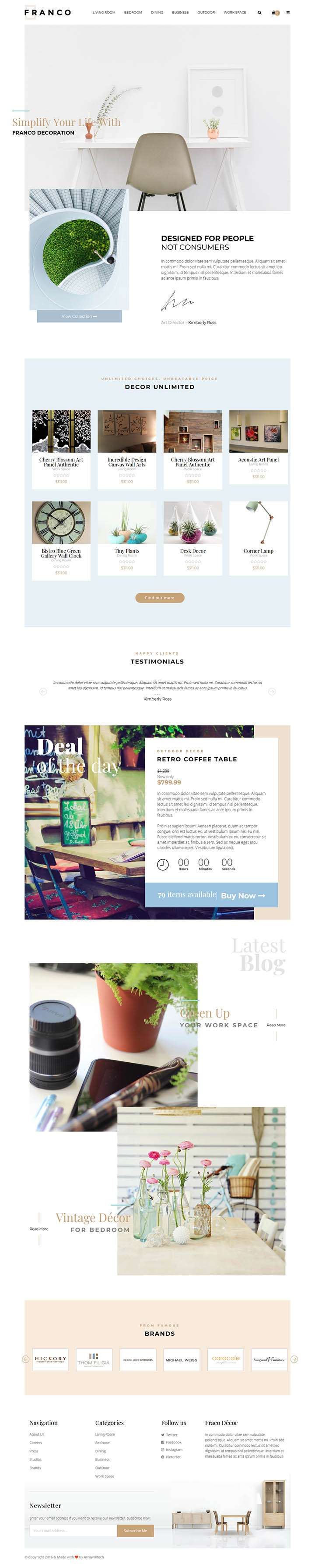 WordPress шаблон ThemeForest Franco