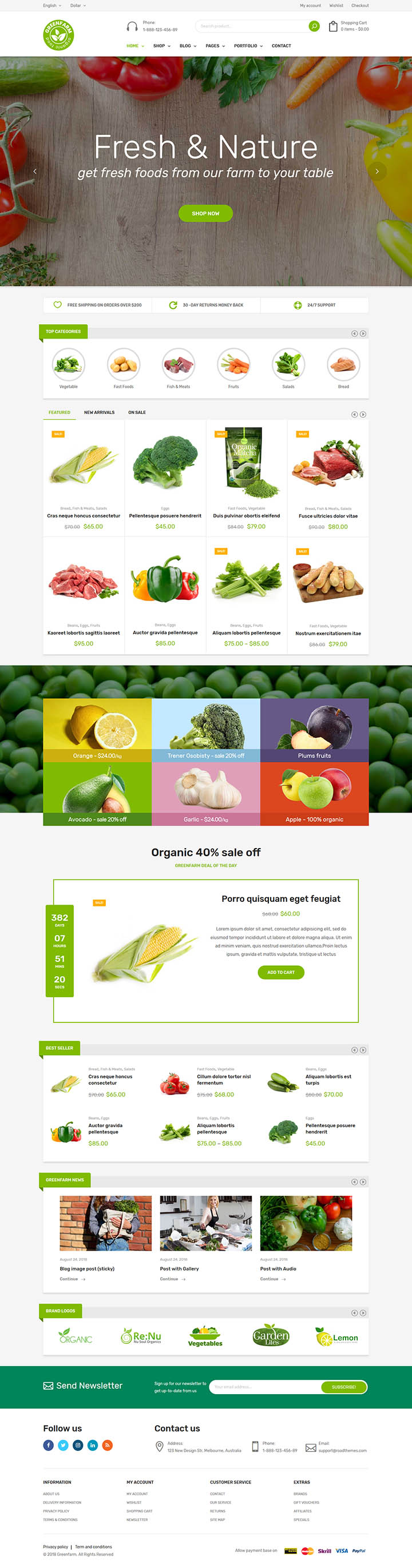 WordPress шаблон ThemeForest Greenfarm