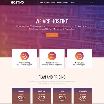 ThemeForest Hostiko