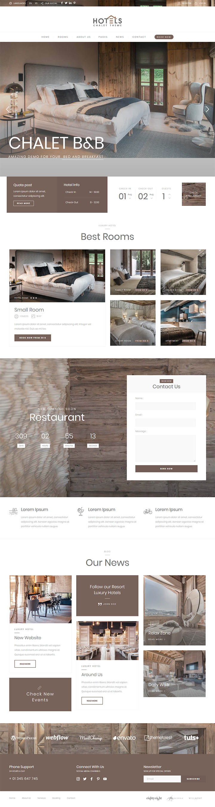 WordPress шаблон ThemeForest Hotel Booking