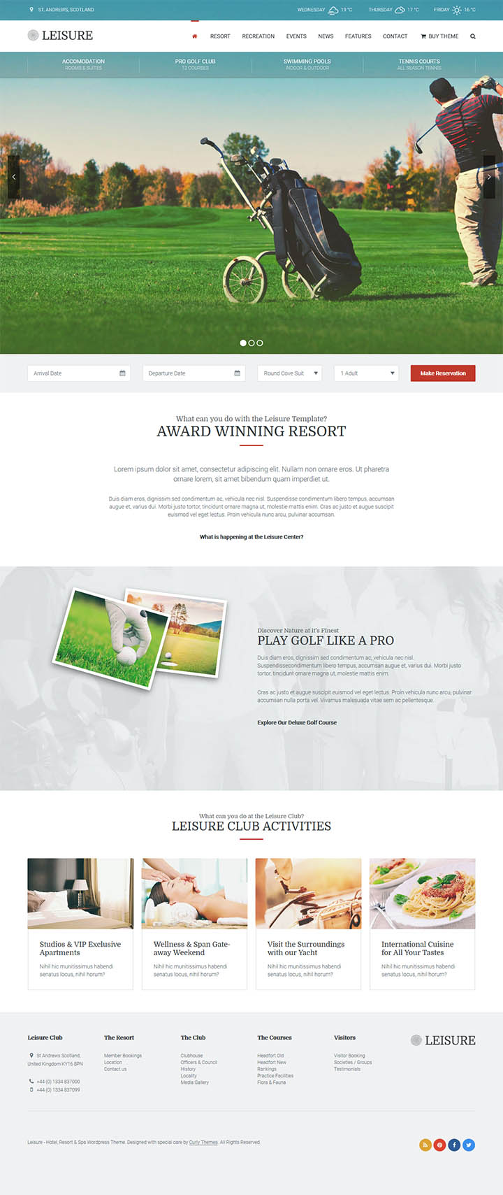 WordPress шаблон ThemeForest Leisure