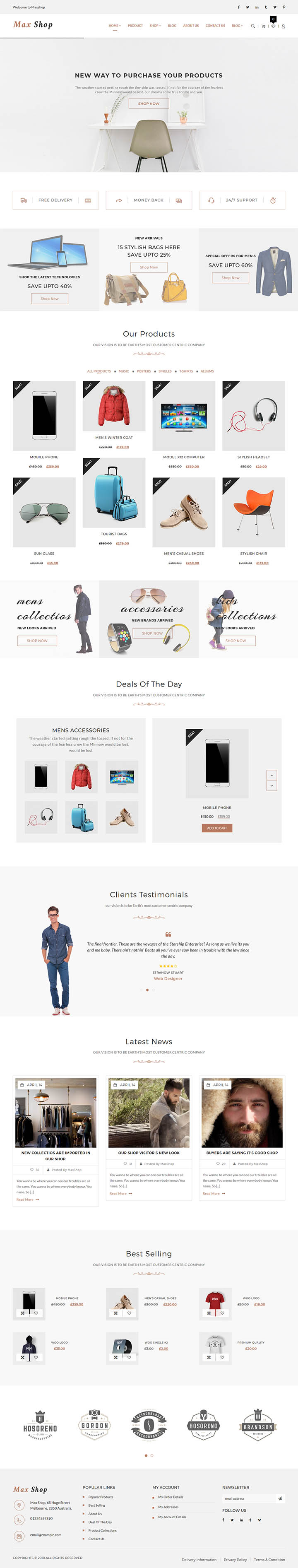 WordPress шаблон ThemeForest Max Shop