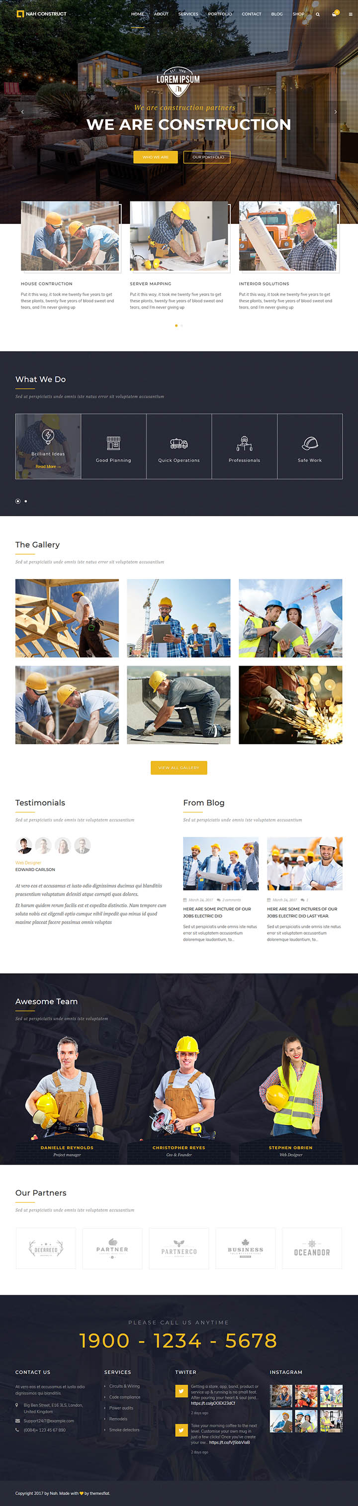 WordPress шаблон ThemeForest Nah Construction