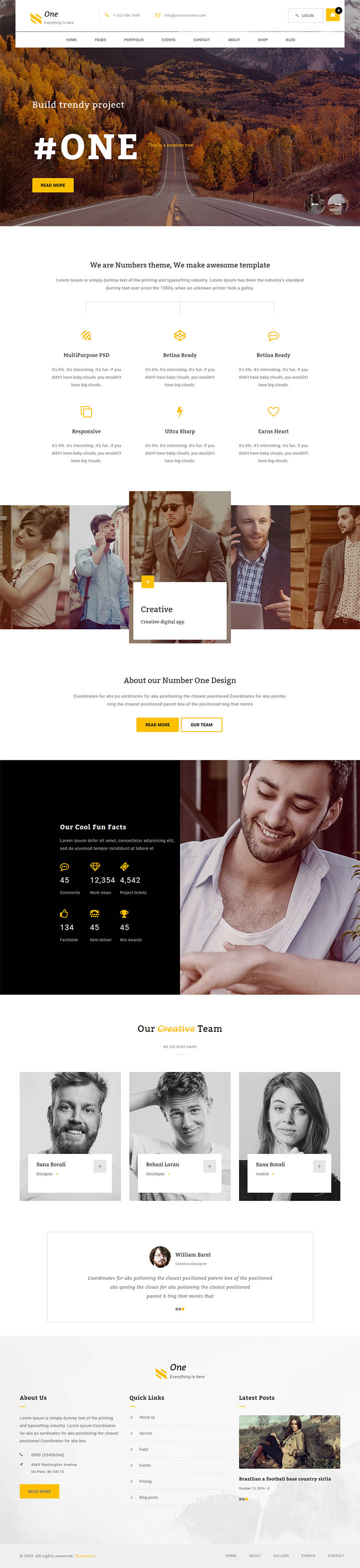 WordPress шаблон ThemeForest One