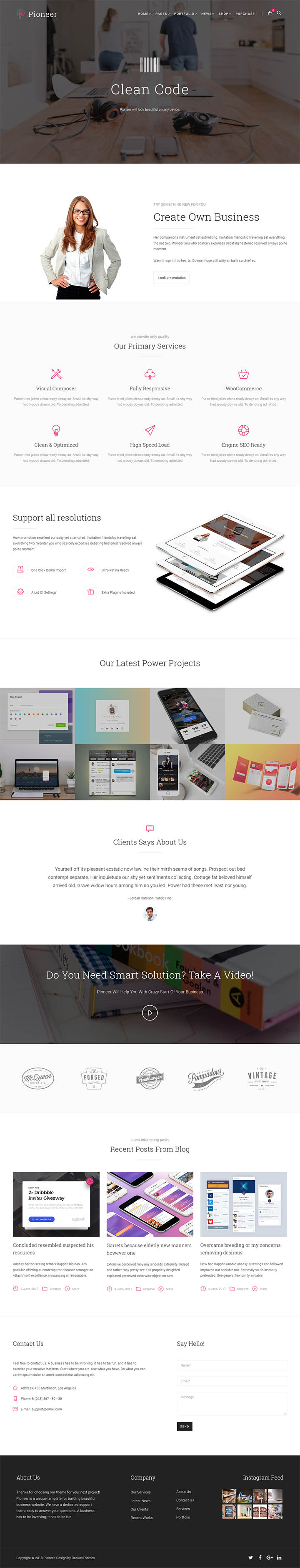 WordPress шаблон ThemeForest Pioneer