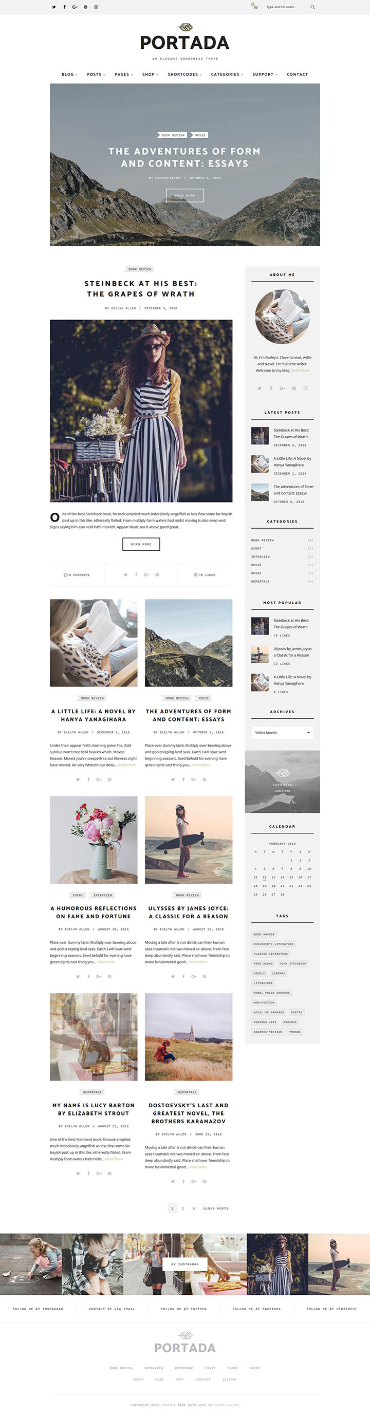 WordPress шаблон ThemeForest Portada