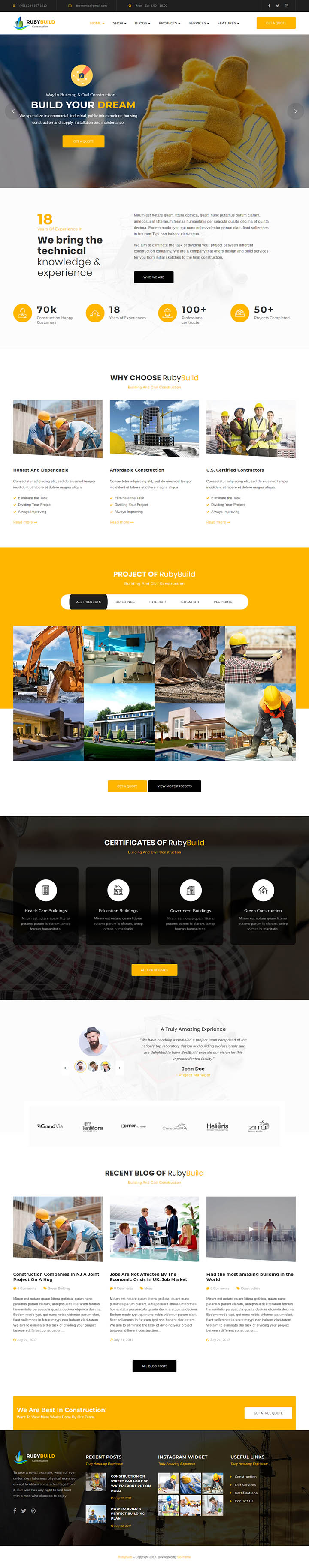 WordPress шаблон ThemeForest RubyBuild