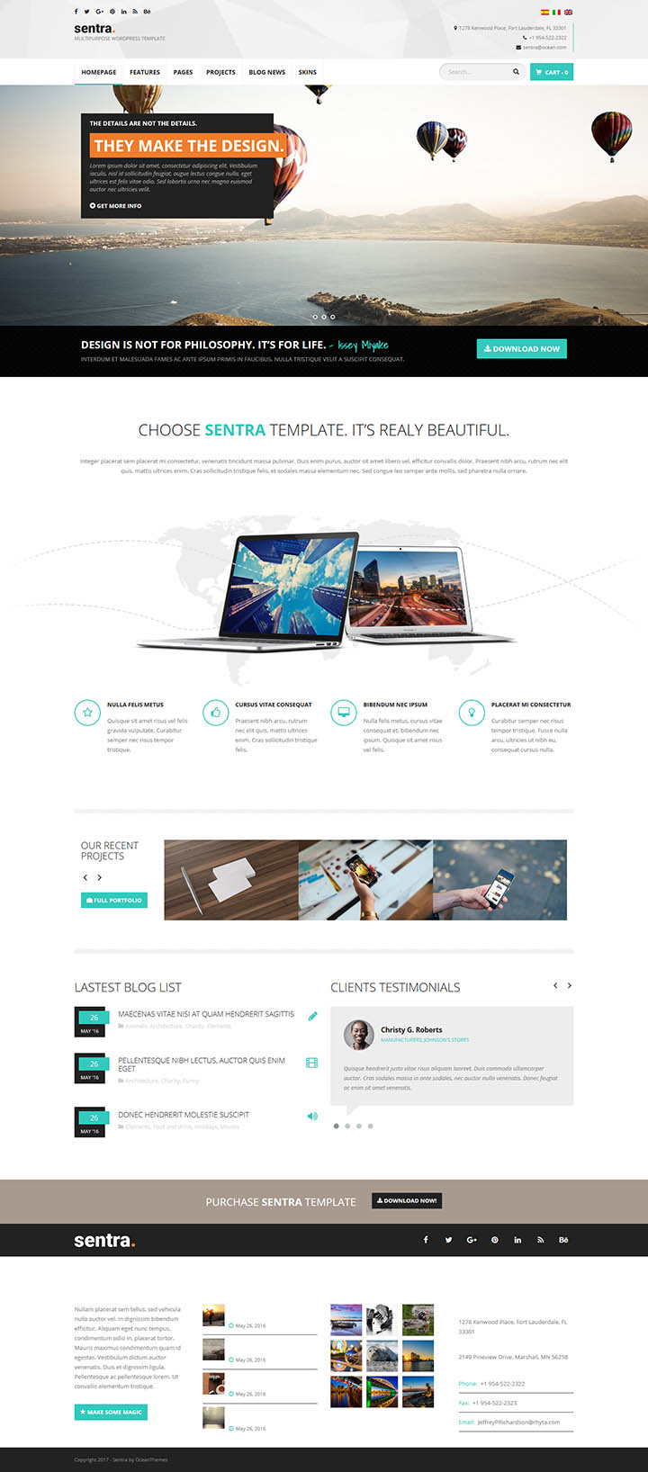 WordPress шаблон ThemeForest Sentra