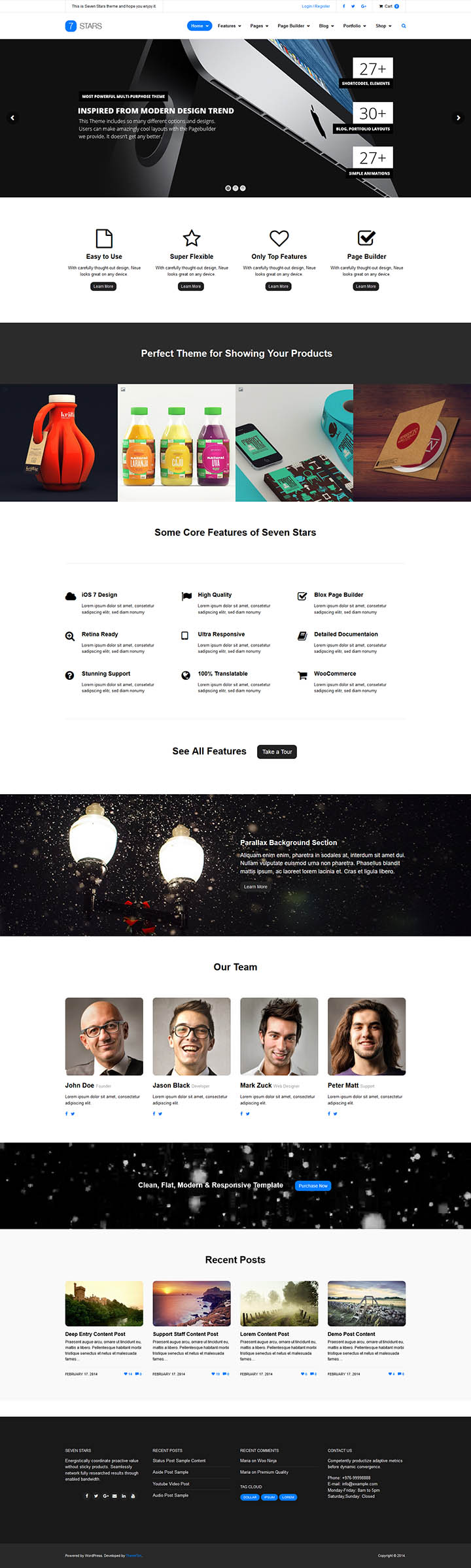 WordPress шаблон ThemeForest Seven Stars