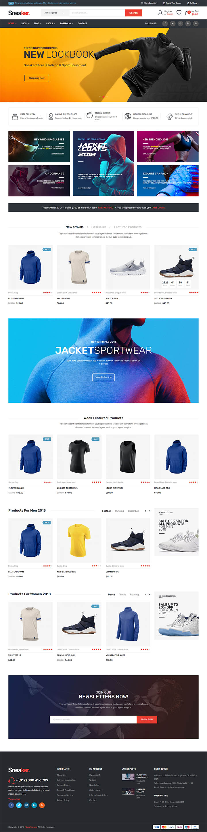 WordPress шаблон ThemeForest Sneaker