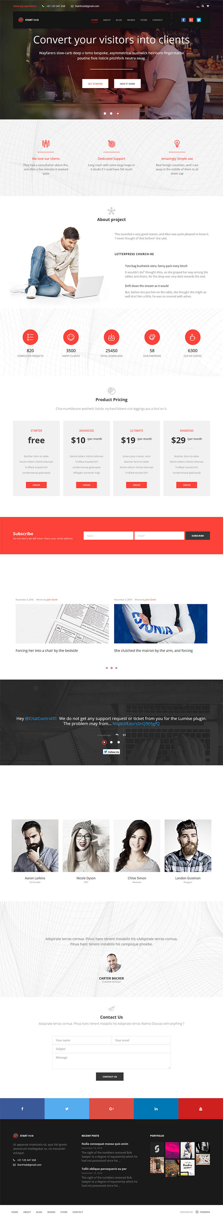 WordPress шаблон ThemeForest StartHub