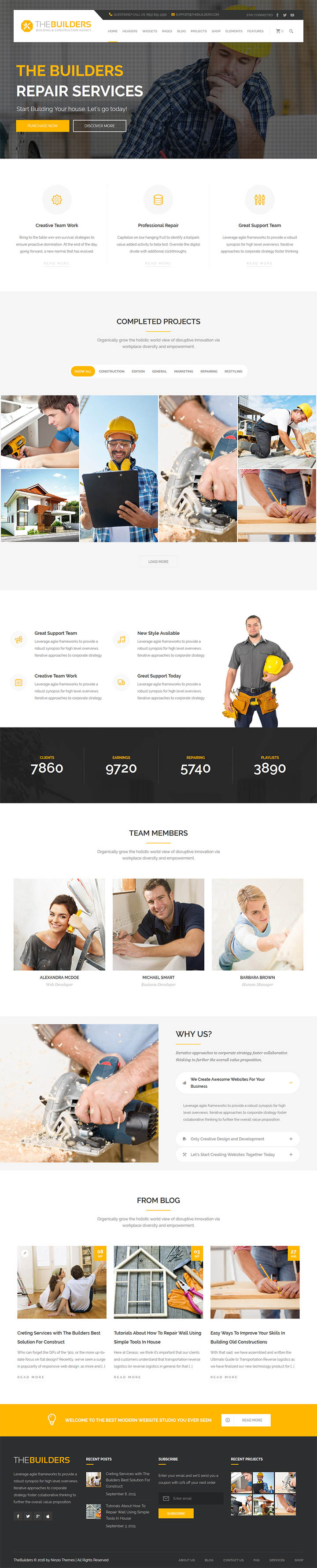 WordPress шаблон ThemeForest The Builders