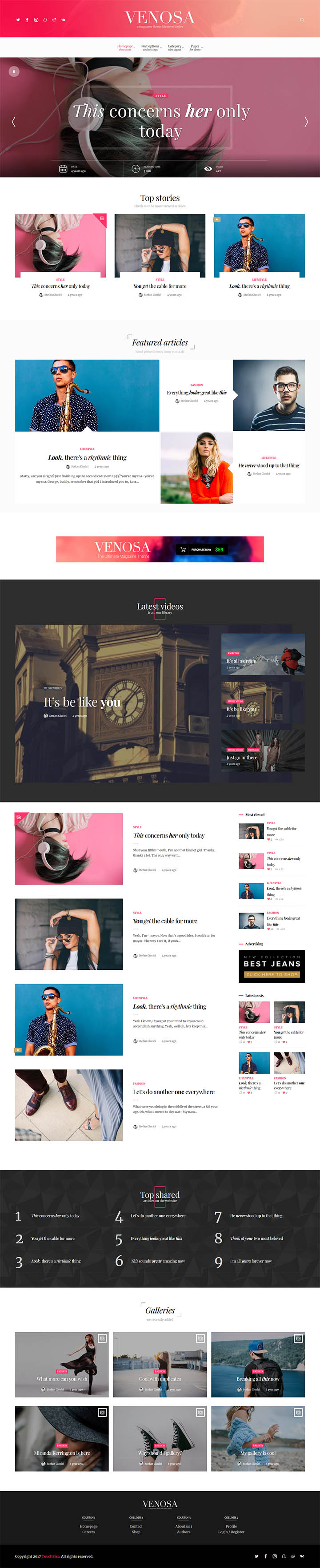 WordPress шаблон ThemeForest Venosa