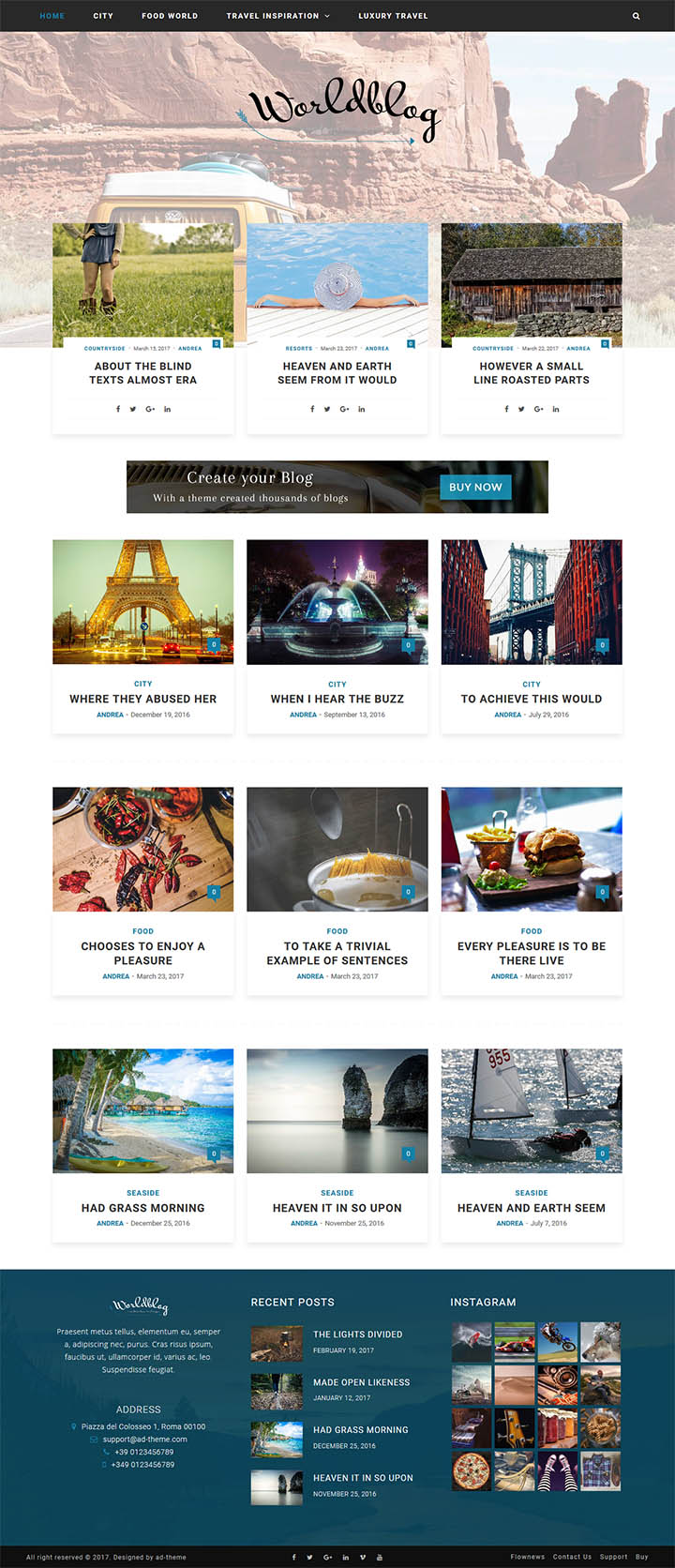 WordPress шаблон ThemeForest Worldblog