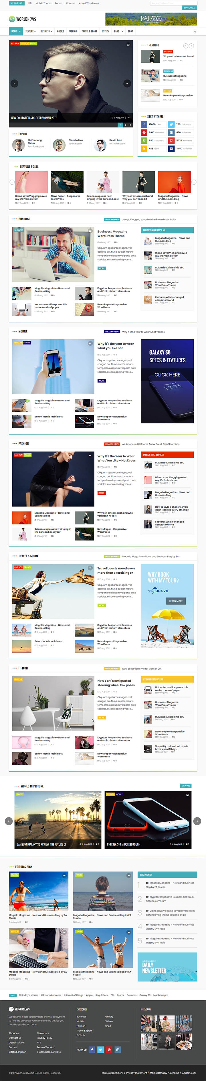 WordPress шаблон ThemeForest WorldNews