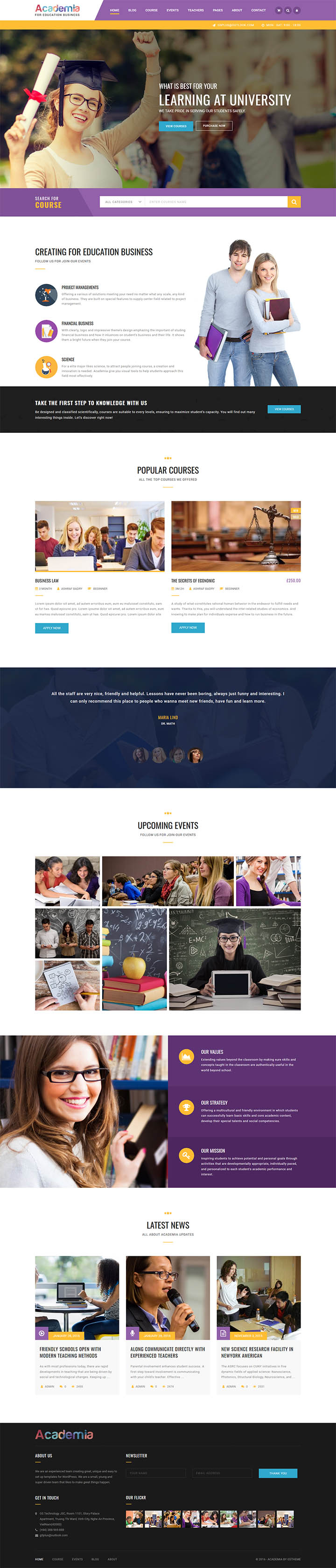 WordPress шаблон ThemeForest Academia