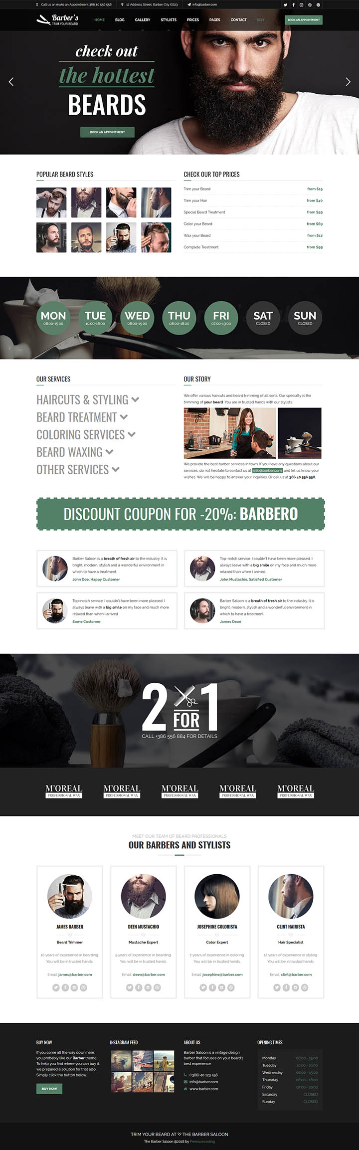 WordPress шаблон ThemeForest Barber