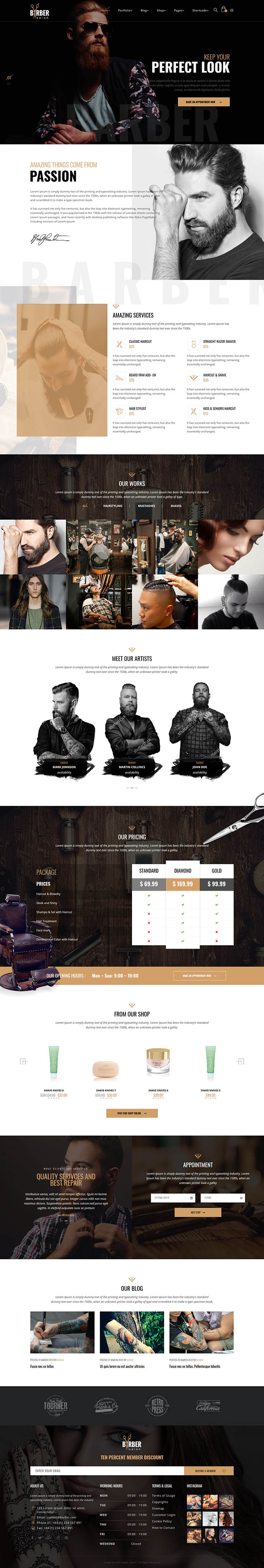 WordPress шаблон ThemeForest Barber