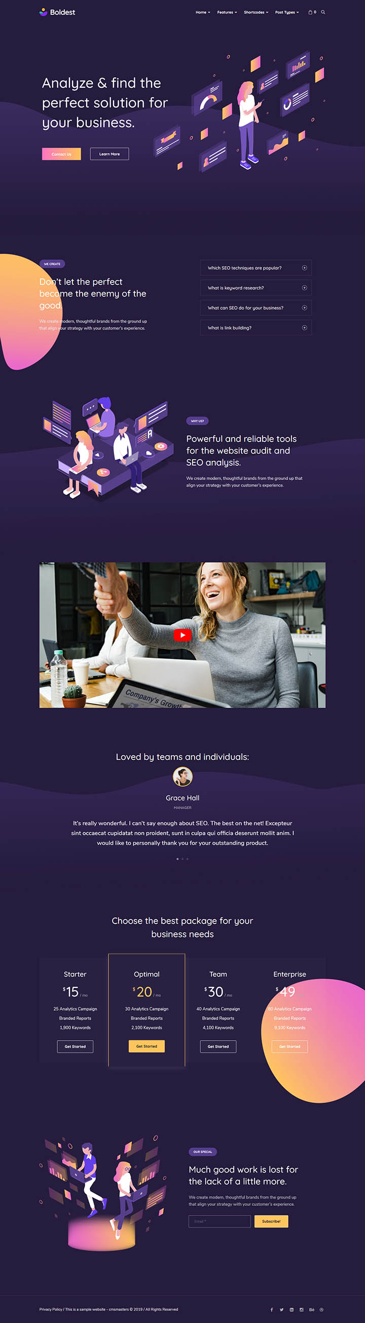 WordPress шаблон ThemeForest Boldest