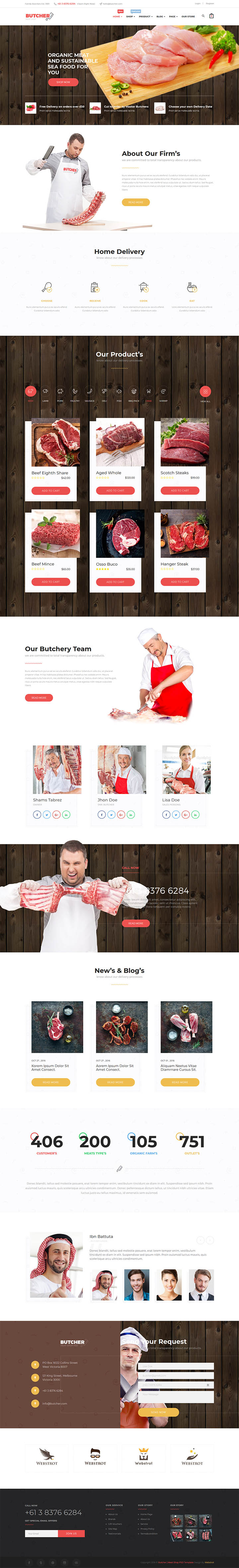 WordPress шаблон ThemeForest Butcher