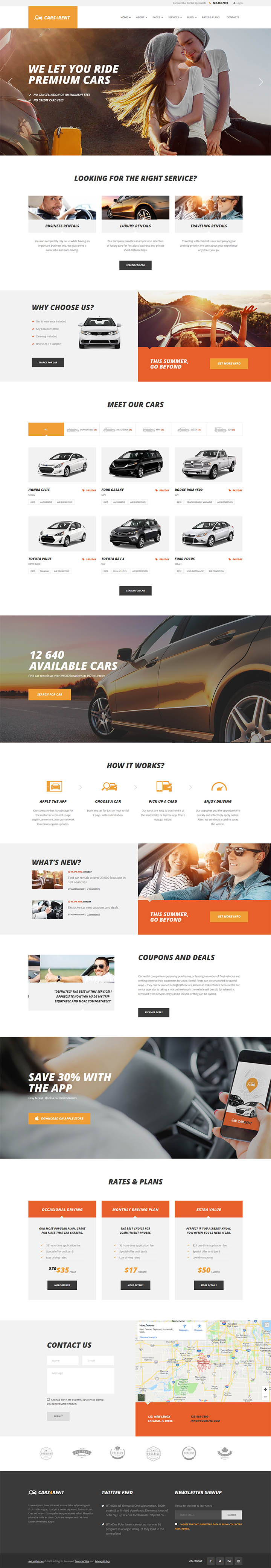 WordPress шаблон ThemeForest Cars4Rent