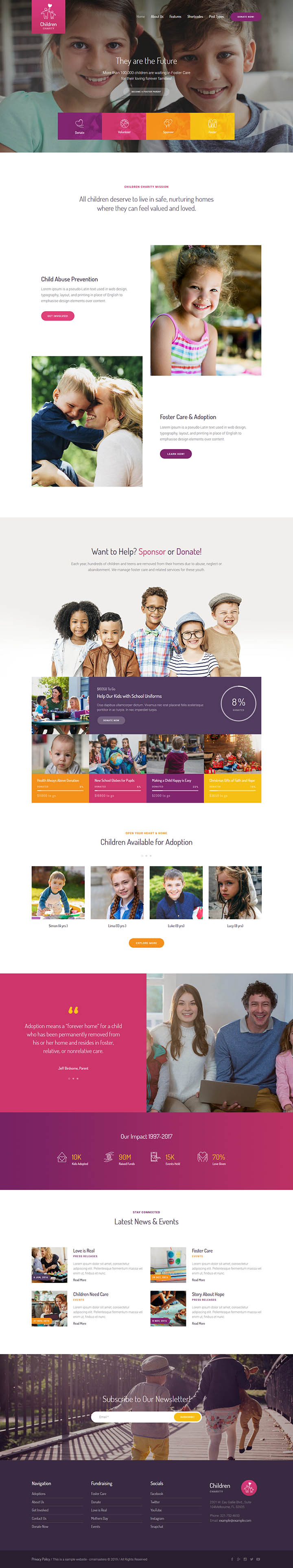 WordPress шаблон ThemeForest Children Charity